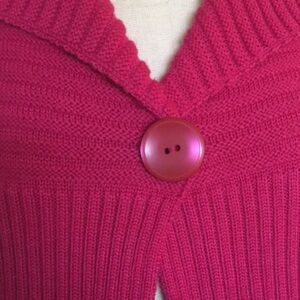 Talbots sweater vest merino wool ribbed magenta pink S